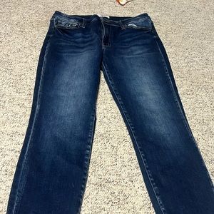 Kan can jeans soft stretch frayed bottoms